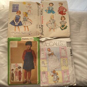 Lot of 4 - baby & children's sewing patterns - vintage!